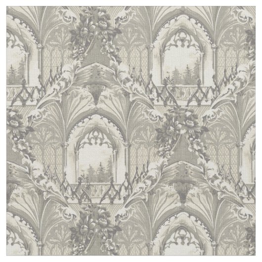 Tissu Motif du château gothique vintage (Fermer)