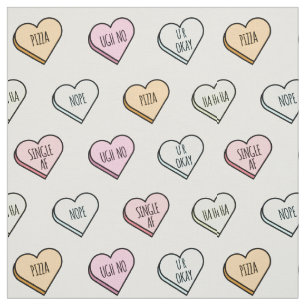 Tissu Motif du Coeur de bonbons de Valentine Sarcastique