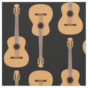 Tissu Motif du groupe de musique de guitare acoustique