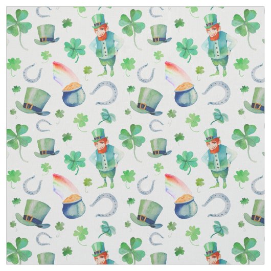 Tissu Motif du jour de St Patrick d'aquarelle (Échantillon)