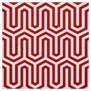 Tissu Motif égyptien de Deco - rouge et blanc