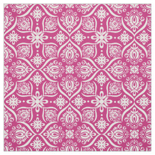 Tissu Motif élégant   de damassé rose et blanc