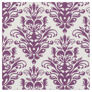 Tissu Motif élégant pourpre et blanc chaud de damassé