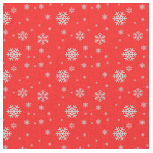 Tissu Motif élégant traditionnel de flocons de neige rou