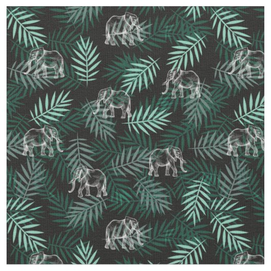 Tissu Motif Éléphant (Fermer)