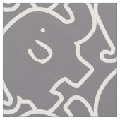 Tissu Motif Eléphants gris mou (Fermer)