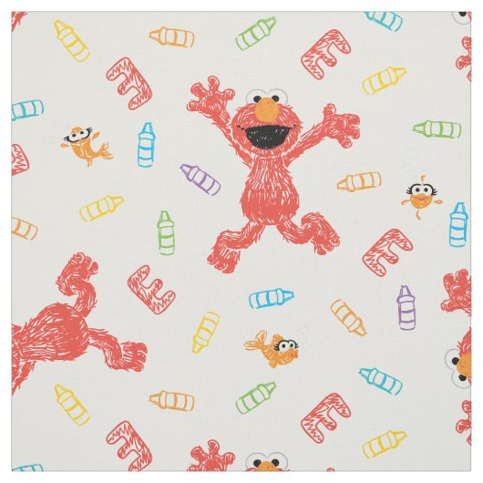 Tissu Motif Elmo Crayon (Échantillon)