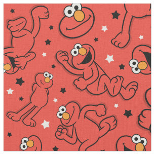 Tissu Motif Elmo Dancing Rouge