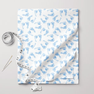 Tissu Motif Empreinte de Bébé Bleu