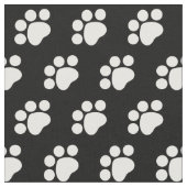 Tissu Motif Empreinte de patte blanc (Fermer)