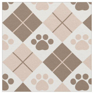 Tissu Motif Empreinte de patte Brown et Tan Jacquard