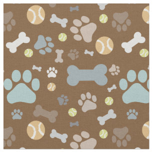 Tissu Motif Empreinte de patte de chien Brown muet