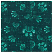 Tissu motif Empreinte de patte en vert (Fermer)