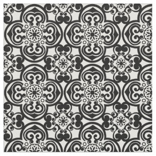 Tissu Motif en carreaux mexicain noir et blanc