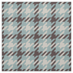 Tissu Motif en carrelage marron rétro et turquoise