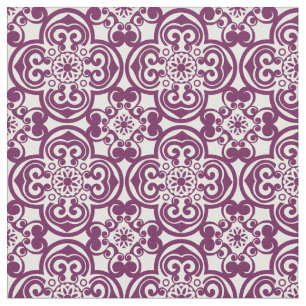 Tissu Motif en tuiles violettes et blanches mexica