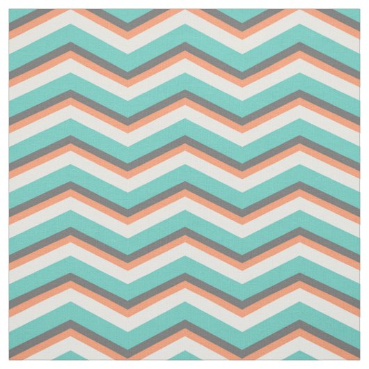Tissu Motif en zig-zag gris turquoise de Chevron de (Échantillon)