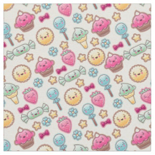 Tissu Motif enfant Kawaii avec des gribouillis mignons