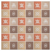 Tissu Motif ethnique africain avec symboles Adinkra (Échantillon)