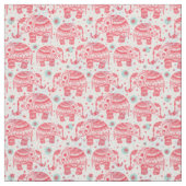 Tissu Motif ethnique rouge d'éléphant (Échantillon)