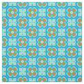 Tissu Motif ethnique turquoise (Échantillon)