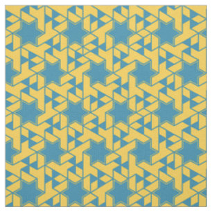 Tissu Motif étoile hexagonale isométrique - Jaune et sar
