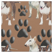 Tissu motif extensible et continu Bull Terrier (Échantillon)