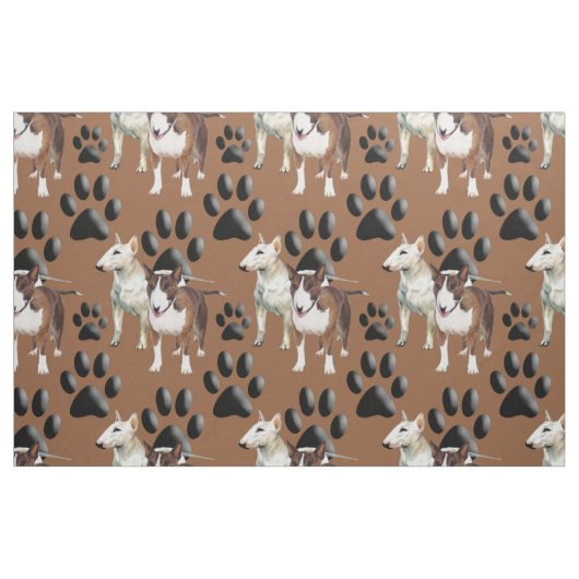 Tissu motif extensible et continu Bull Terrier (Fat Quarter)