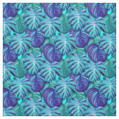 Tissu Motif Feuille vert exotique (Échantillon)
