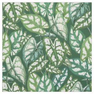 Tissu Motif Feuille vert tropical