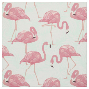 Tissu Motif Flamants roses roses