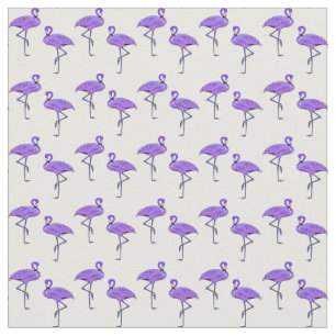 Tissu Motif Flamants Roses Violets