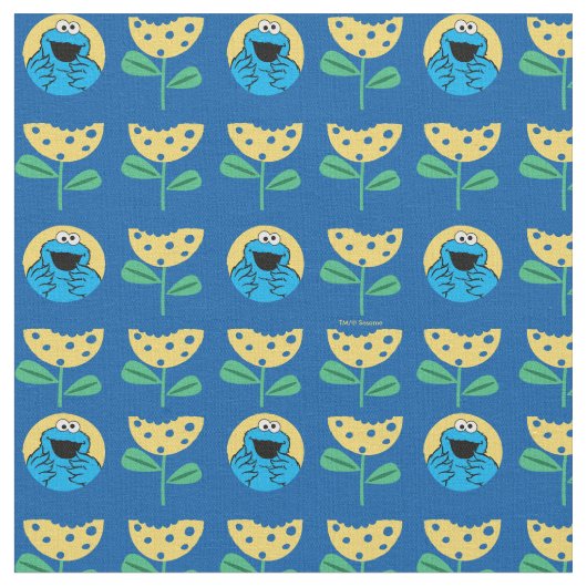 Tissu Motif Fleur de Cookie Monster (Fermer)