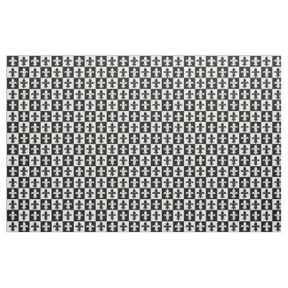 Tissu motif Fleur-De-lis noir et blanc