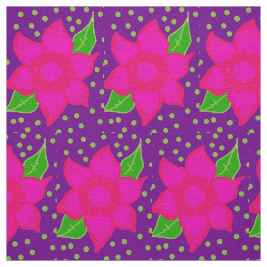 Tissu motif fleur fou (Échantillon)