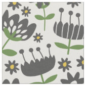 Tissu Motif Fleurs noires (Fermer)