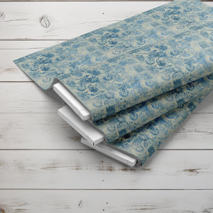 Tissu Motif floral bleu éphémère