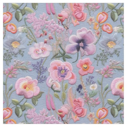 Tissu Motif floral brodé (Fermer)