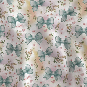 Tissu Motif floral Cottagecore de nœuds bleus branchés
