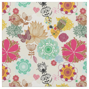 Tissu Motif floral dans le rétro style
