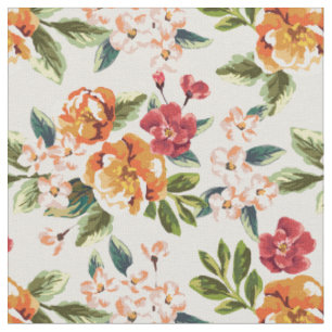 Tissu Motif floral d'aquarelle victorienne vintage
