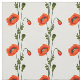 Tissu Motif floral de pavot rouge (Échantillon)