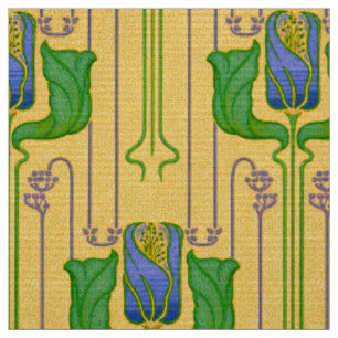 Tissu Motif floral de tulipes de style Arts & Crafts