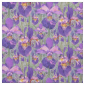 Tissu Motif floral d'iris pourpre (Échantillon)