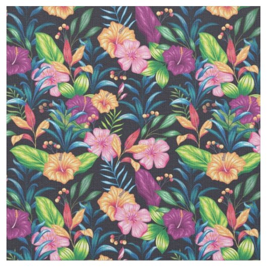 Tissu Motif floral multicolore (Fermer)