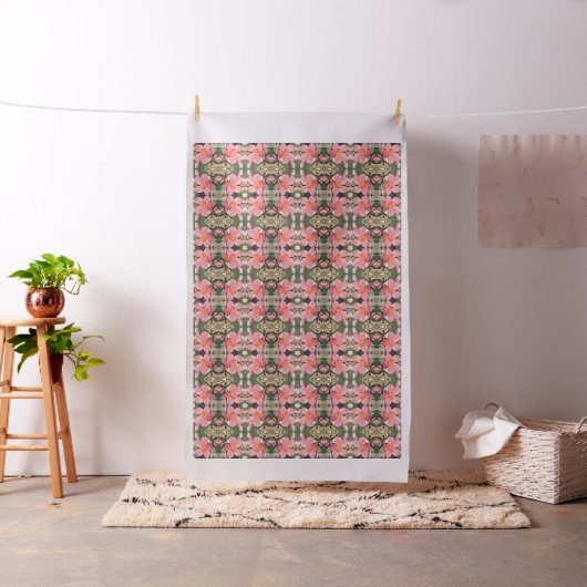 Tissu Motif floral rose (In Situ)