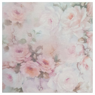 Tissu Motif floral vintage turquoise rose de Bohème