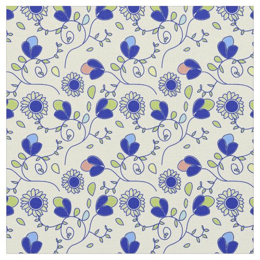 Tissu Motif fluide floral (Fermer)