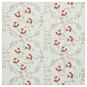 Tissu Motif Fox personnalisé gris moderne rose corail ro