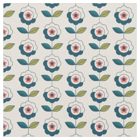 Tissu Motif Fun Jardin Retro (Fermer)